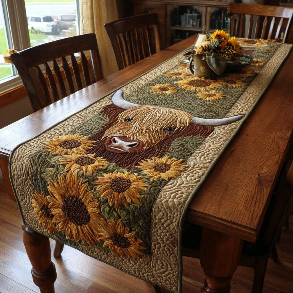 Cow Journey Quilted Table Runner