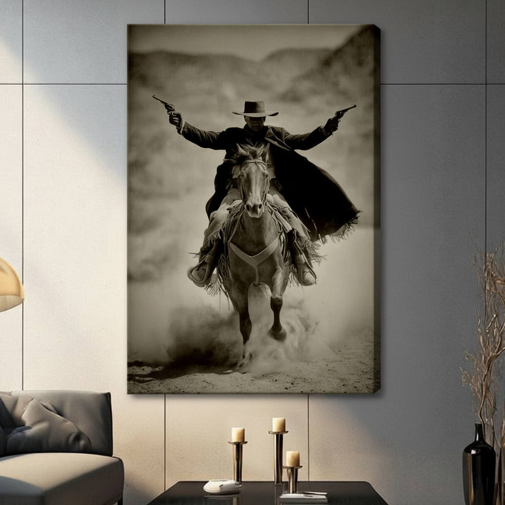 Vintage Cowboy Rider Canvas Art Wall Art