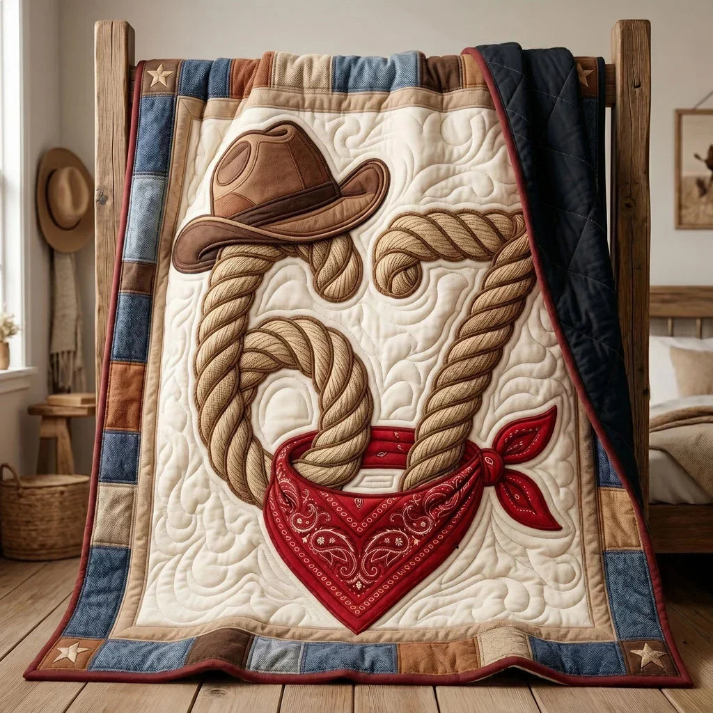 Cowboy Love Rope Quilt Blanket
