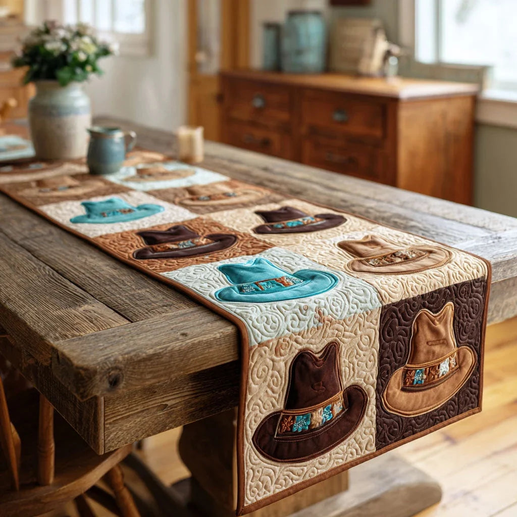 Cowboy Patchwork Quilted Table Runner