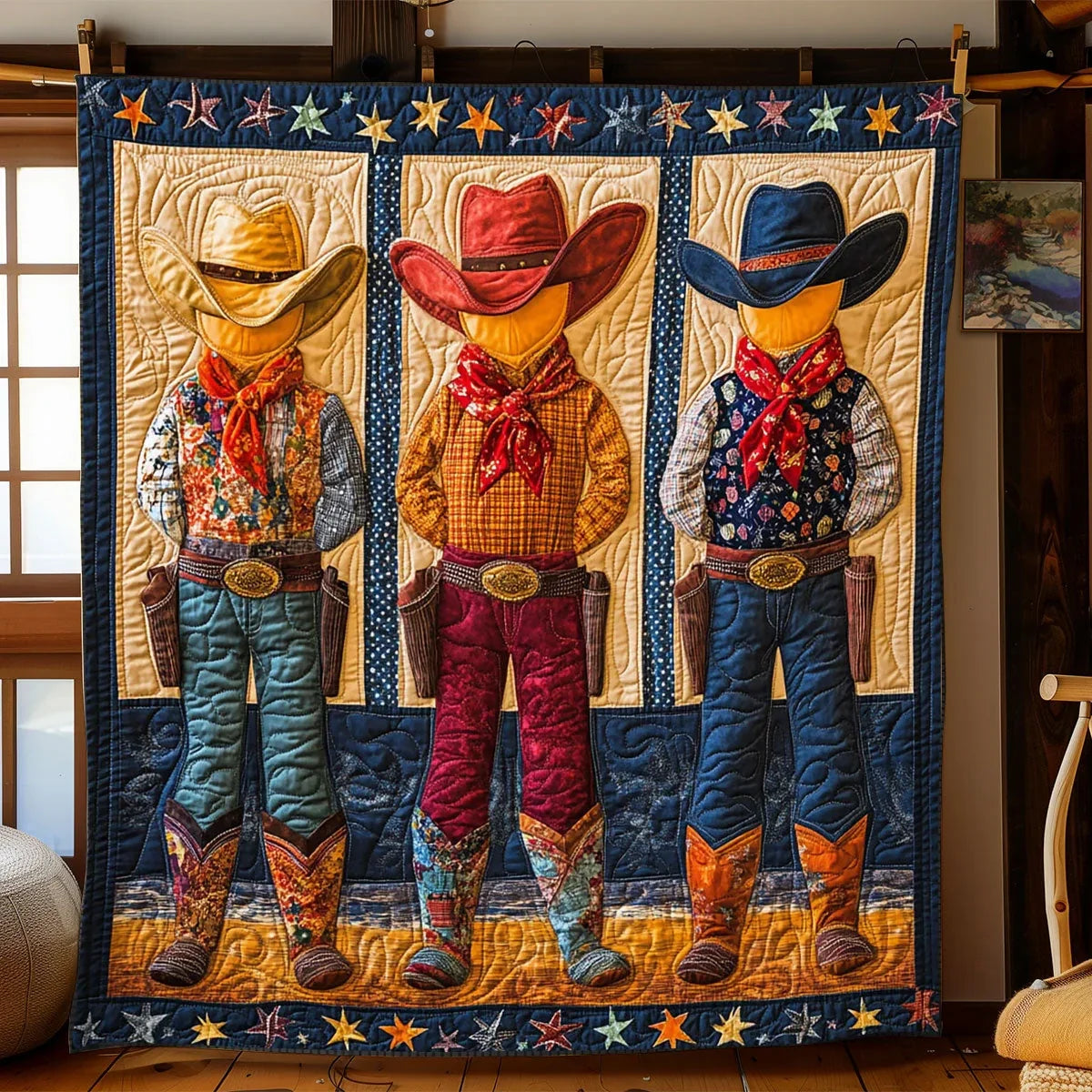 Cowboy Trio Quilt Blanket