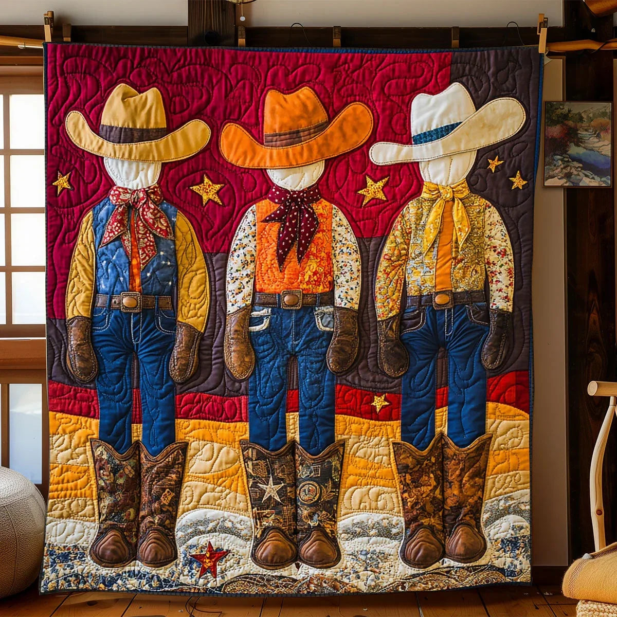 Cowboy Trio Quilt Blanket