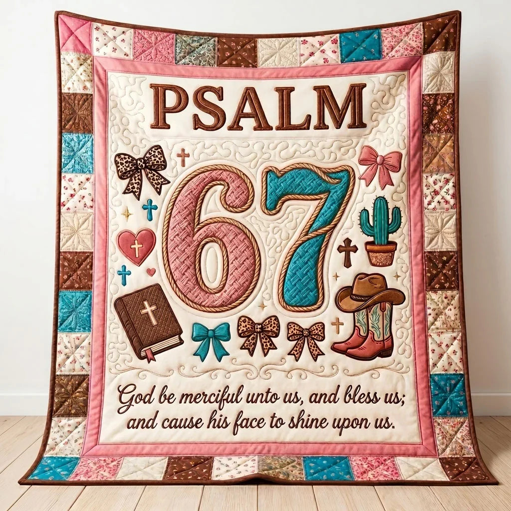 Cowgirl Faith Psalm Quilt Blanket