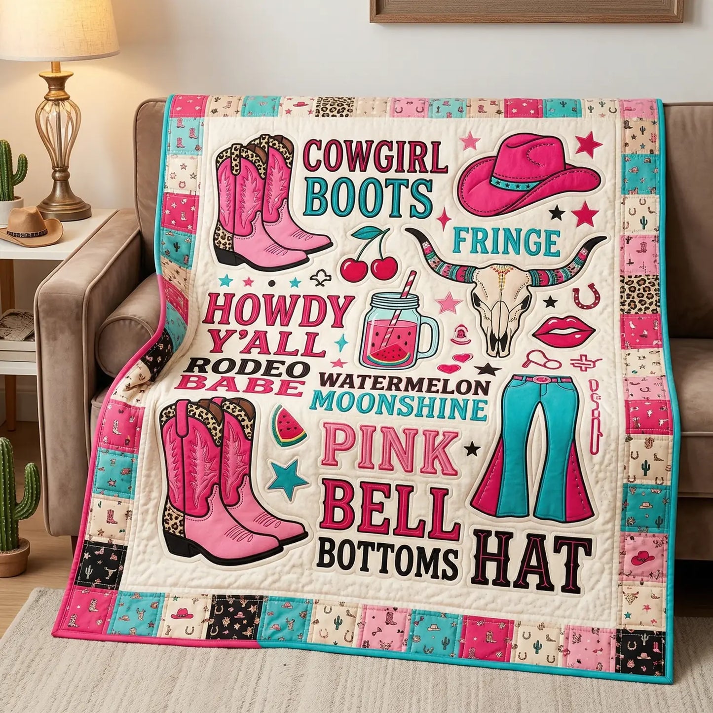 Cowgirl Quilt Blanket