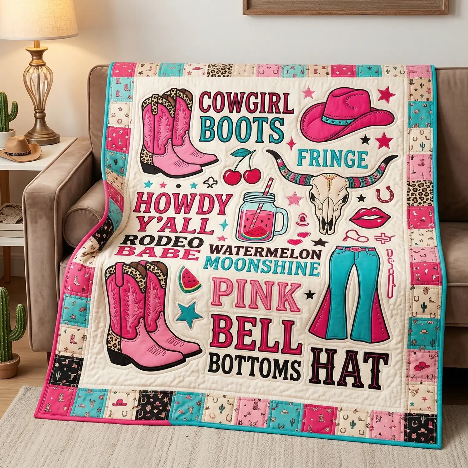Cowgirl Quilt Blanket