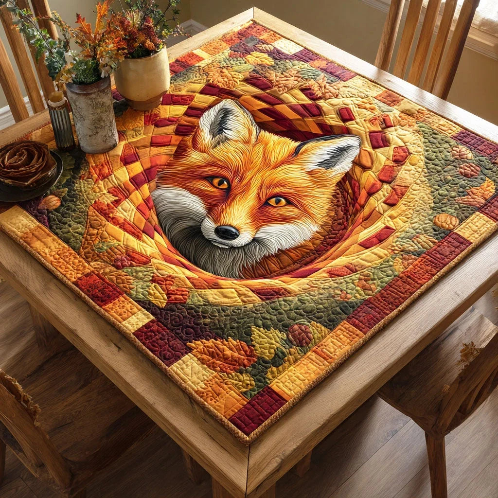 Cozy Amber Quilted Table Topper
