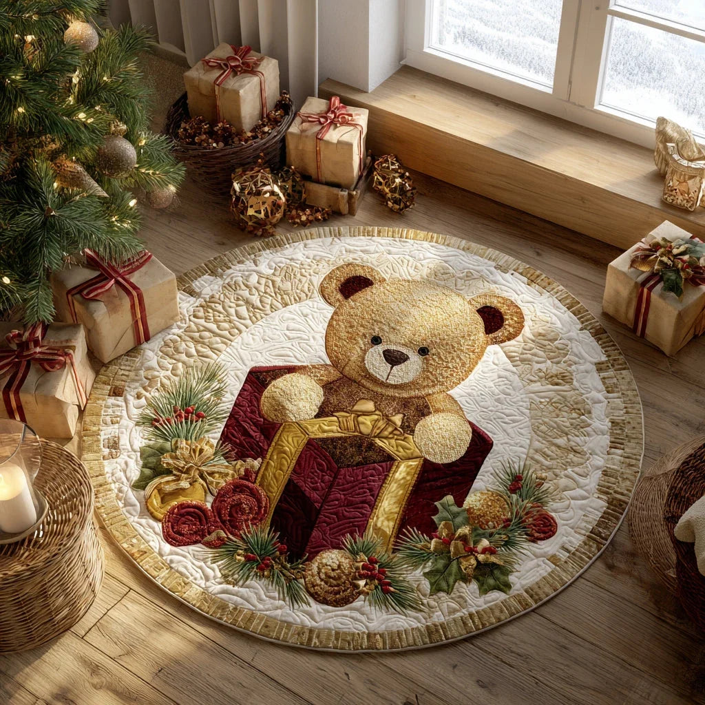 Cozy Bear Wonderland Quilted Round Mat