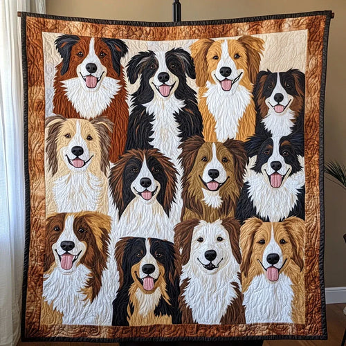 Cozy Border Collie Quilt Blanket