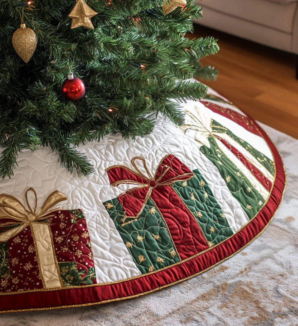 Cozy Cabin Comfort Quilted Christmas Tree Skirt