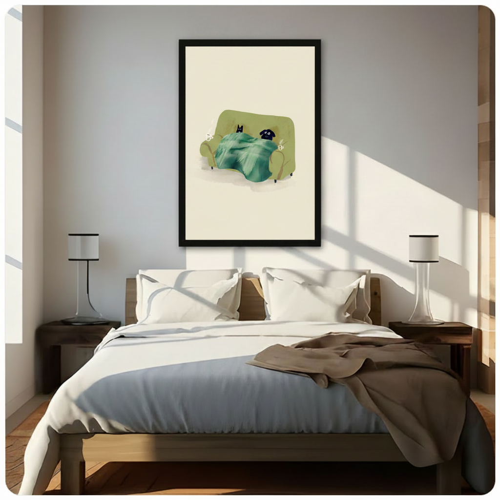 Cat Dog Cozy Sofa Blanket Canvas Wall Art