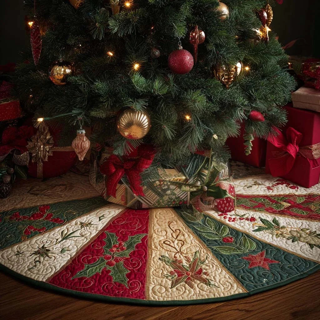 Cozy Christmas Christmas Quilted Tree Skirt