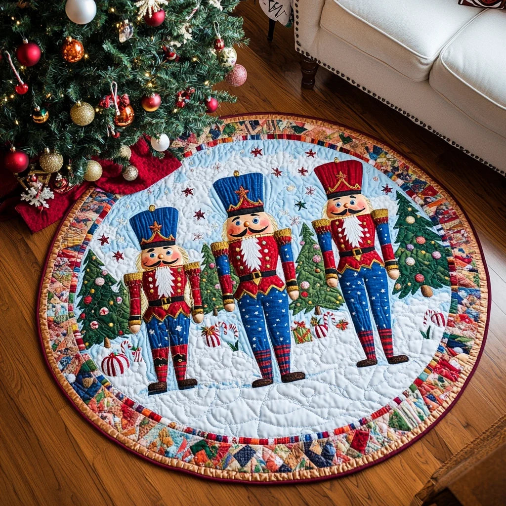 Cozy Christmas Quilted Round Mat