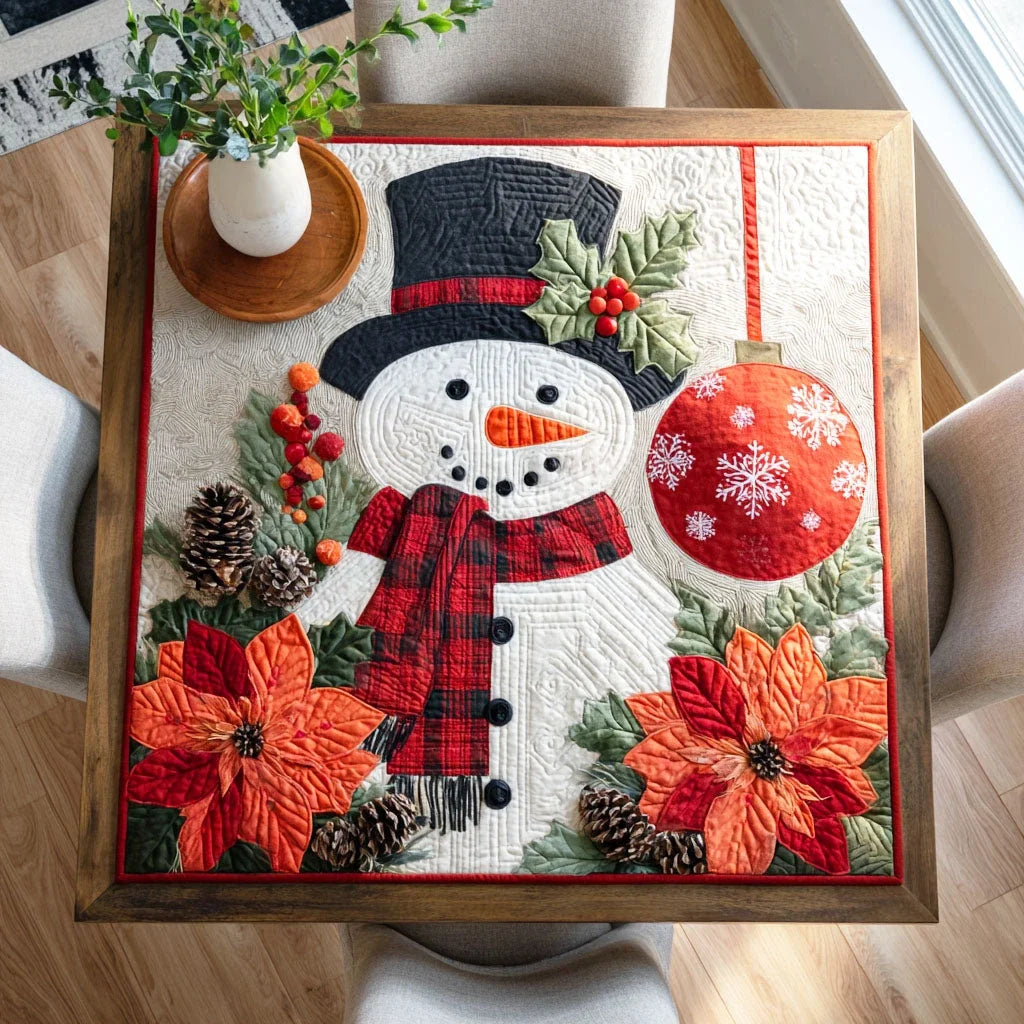 Cozy Christmas Quilted Table Topper