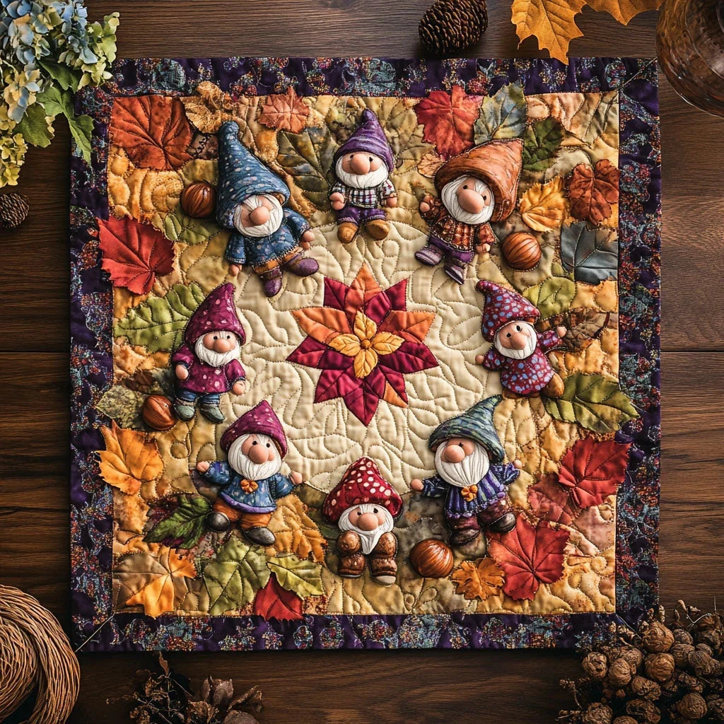 Cozy Cider Gnome Quilted Table Topper