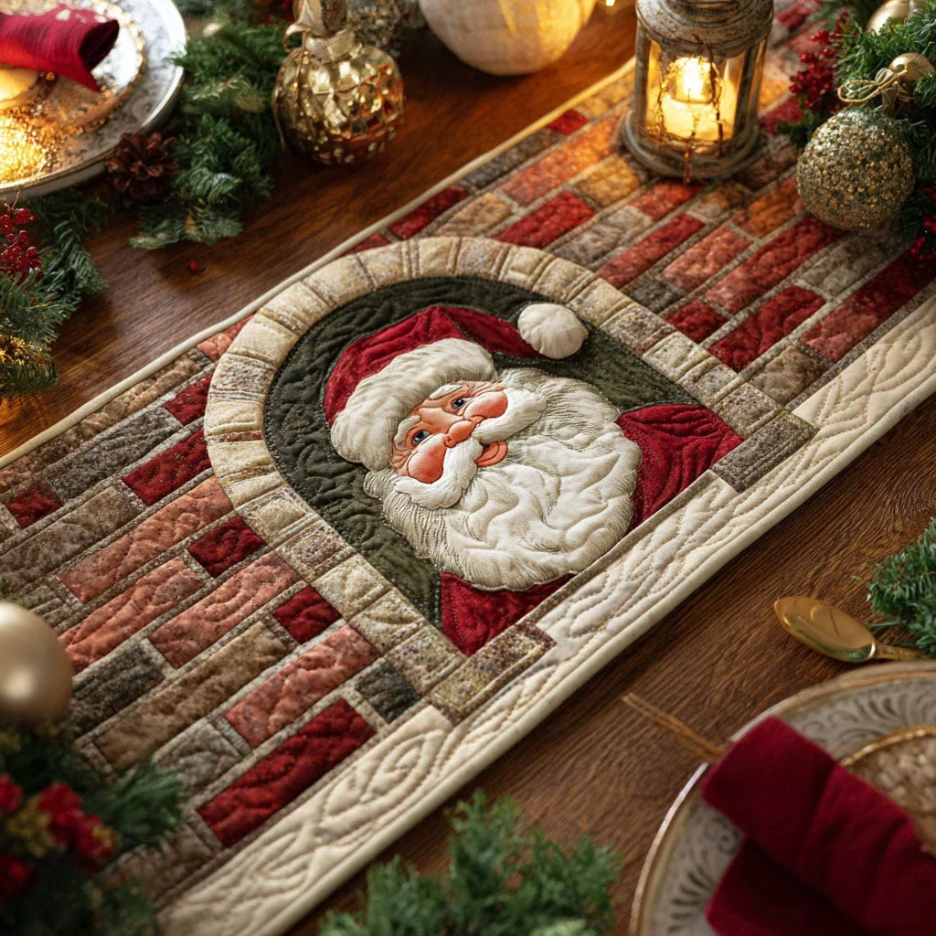Cozy Claus Quilted Table Runner