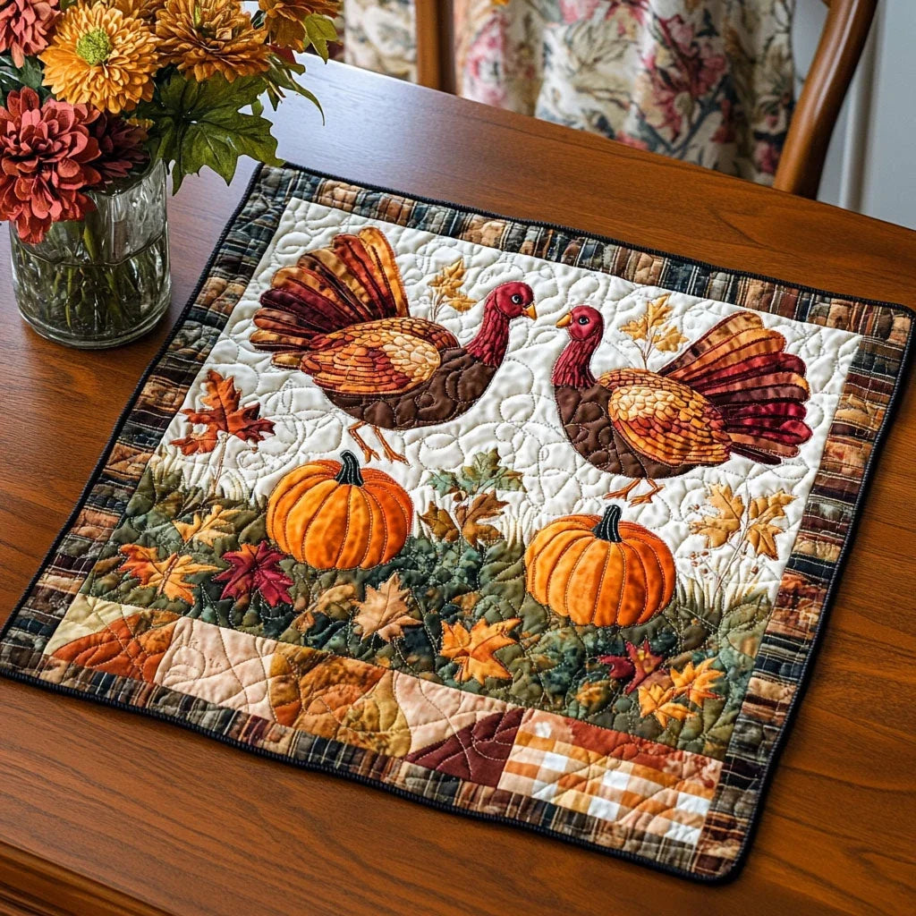 Cozy Cornucopia Quilted Table Topper