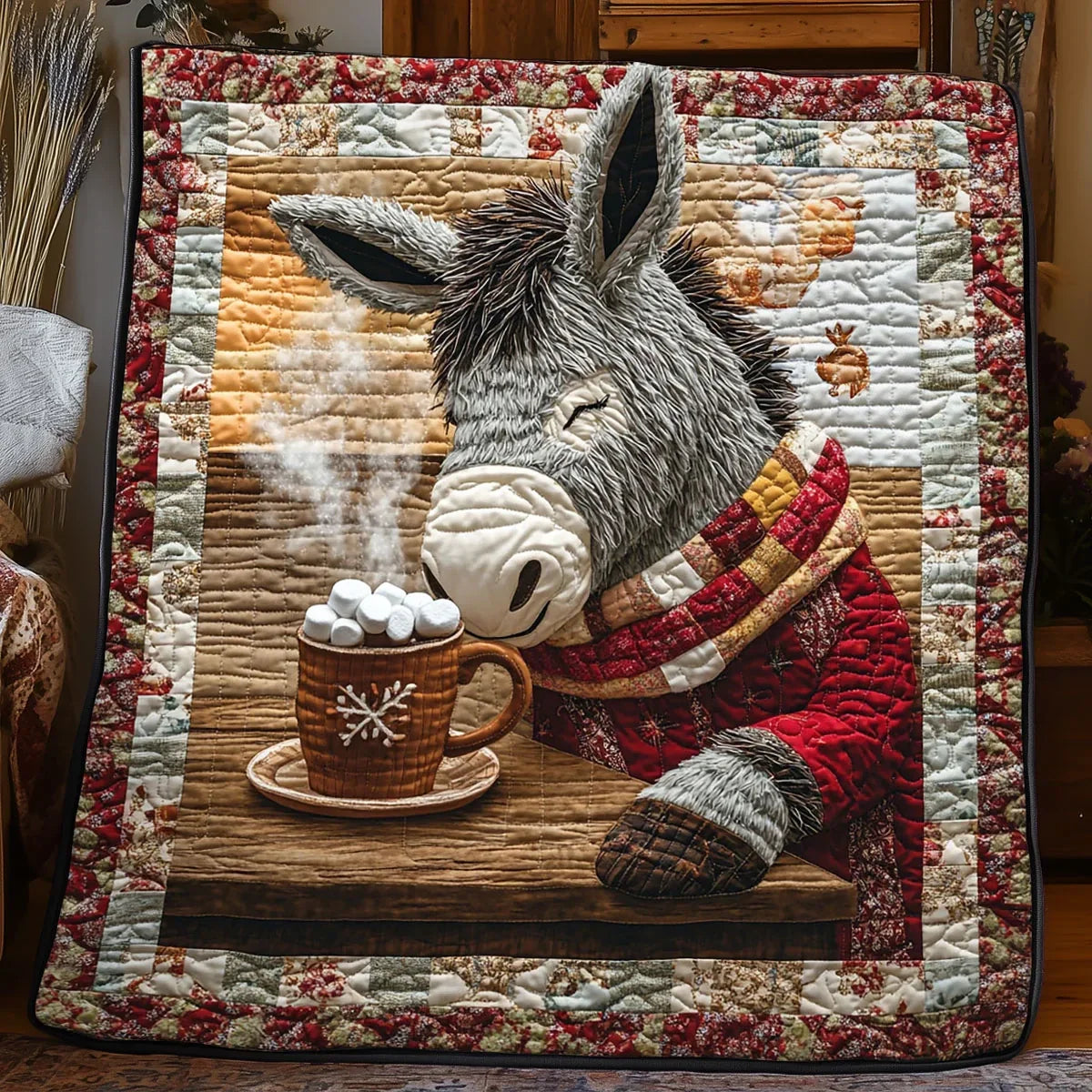 Cozy Donkey Quilt Blanket