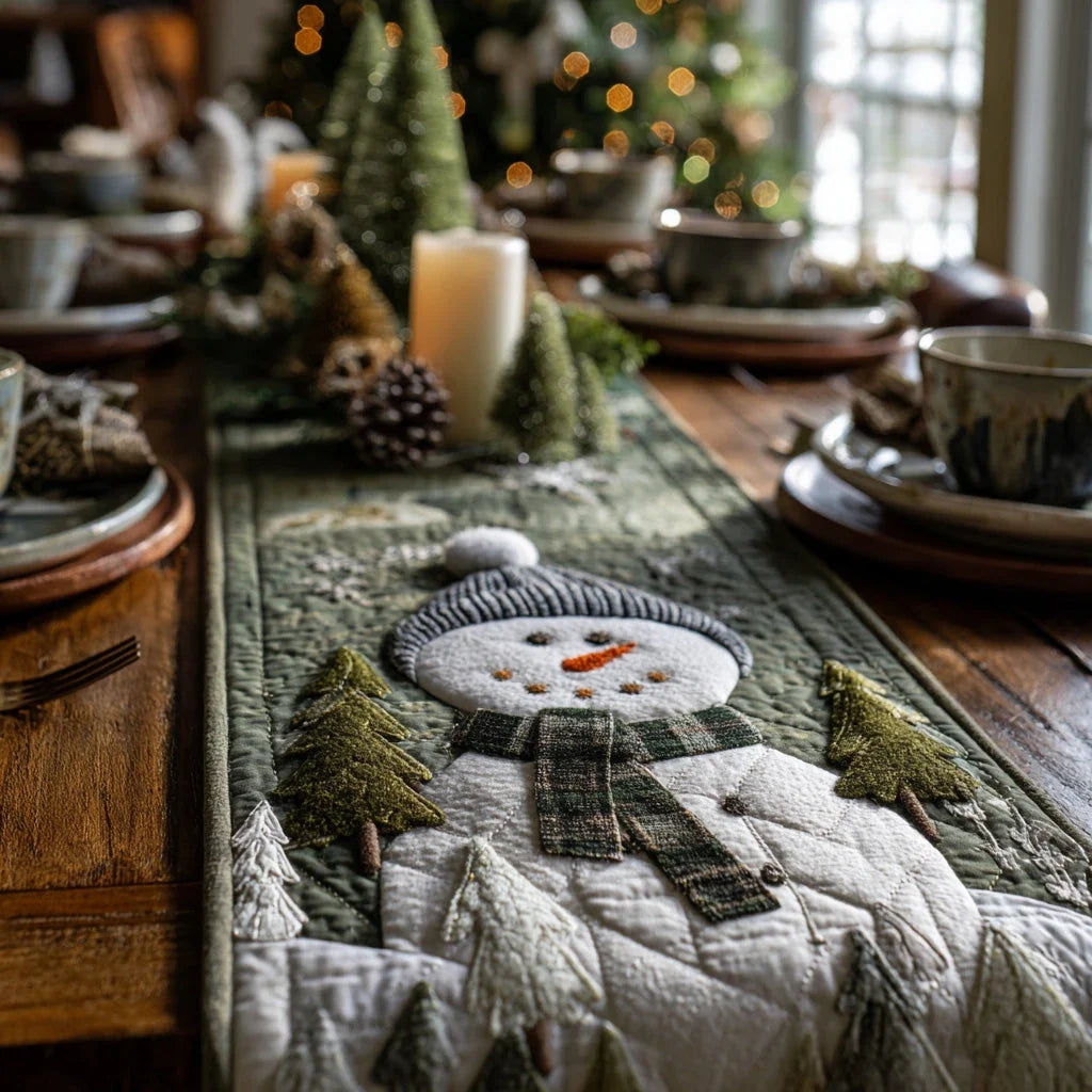 Cozy Frostman Quilted Table Runner