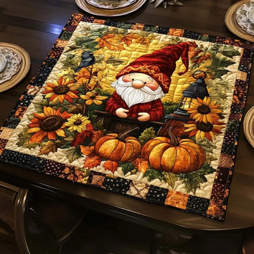 Cozy Gnome Days Quilted Table Topper