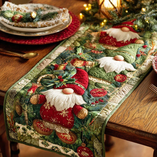 Cozy Gnome Magic Quilted Table Runner