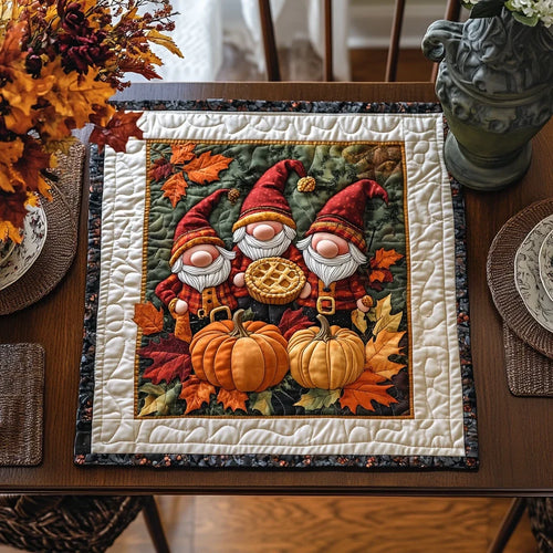 Cozy Gnome Quilted Table Topper