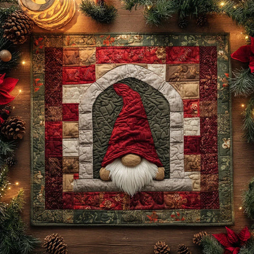 Cozy Gnome Quilted Table Topper