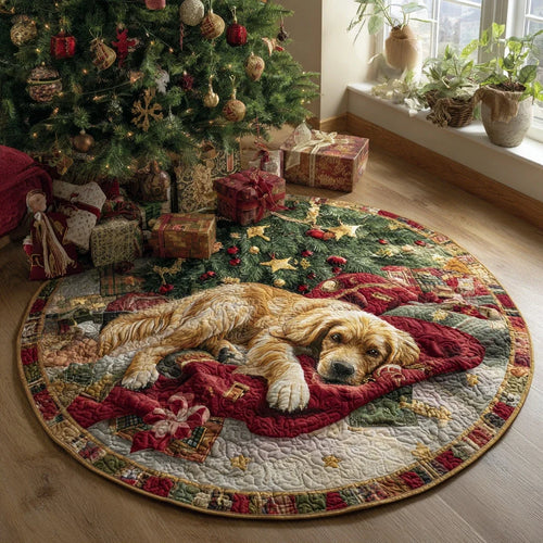 Cozy Goldens Quilted Round Mat