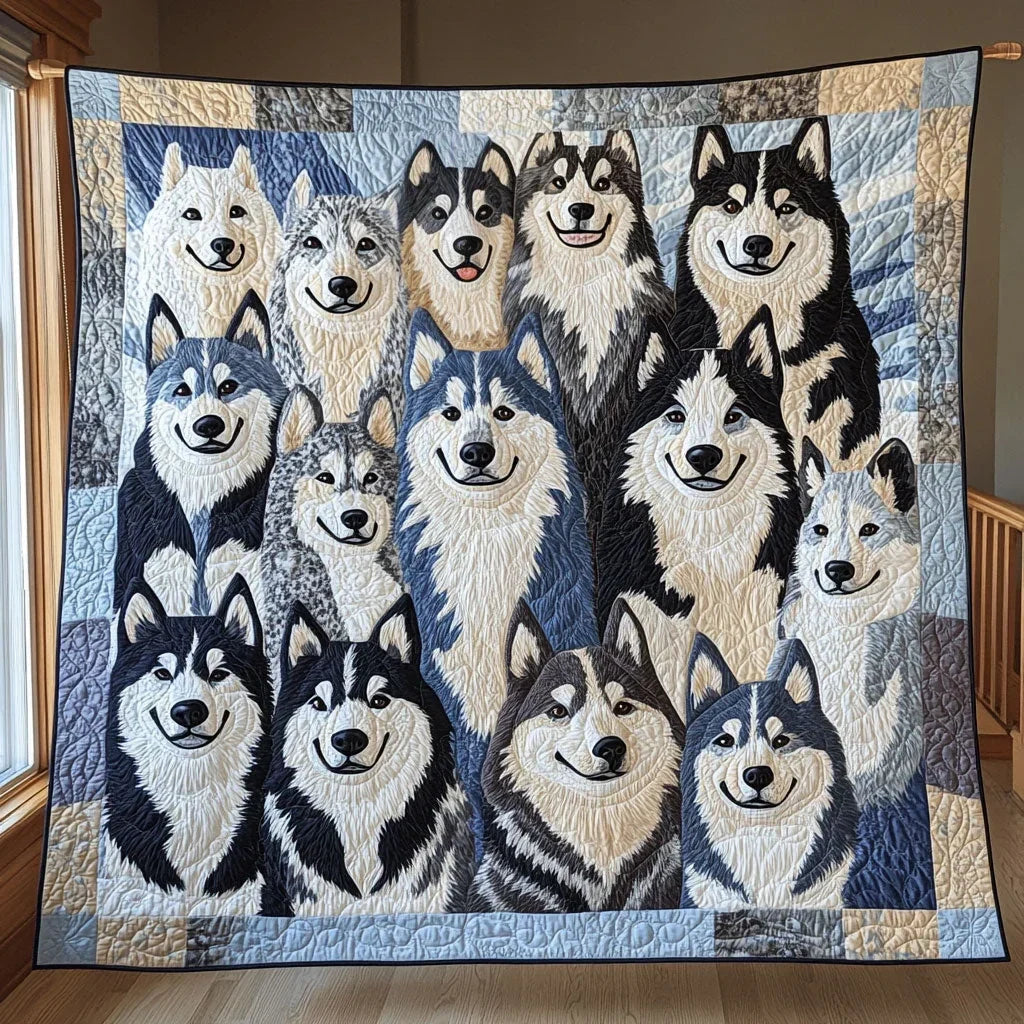 Cozy Husky Quilt Blanket