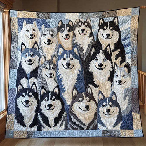 Cozy Husky Quilt Blanket