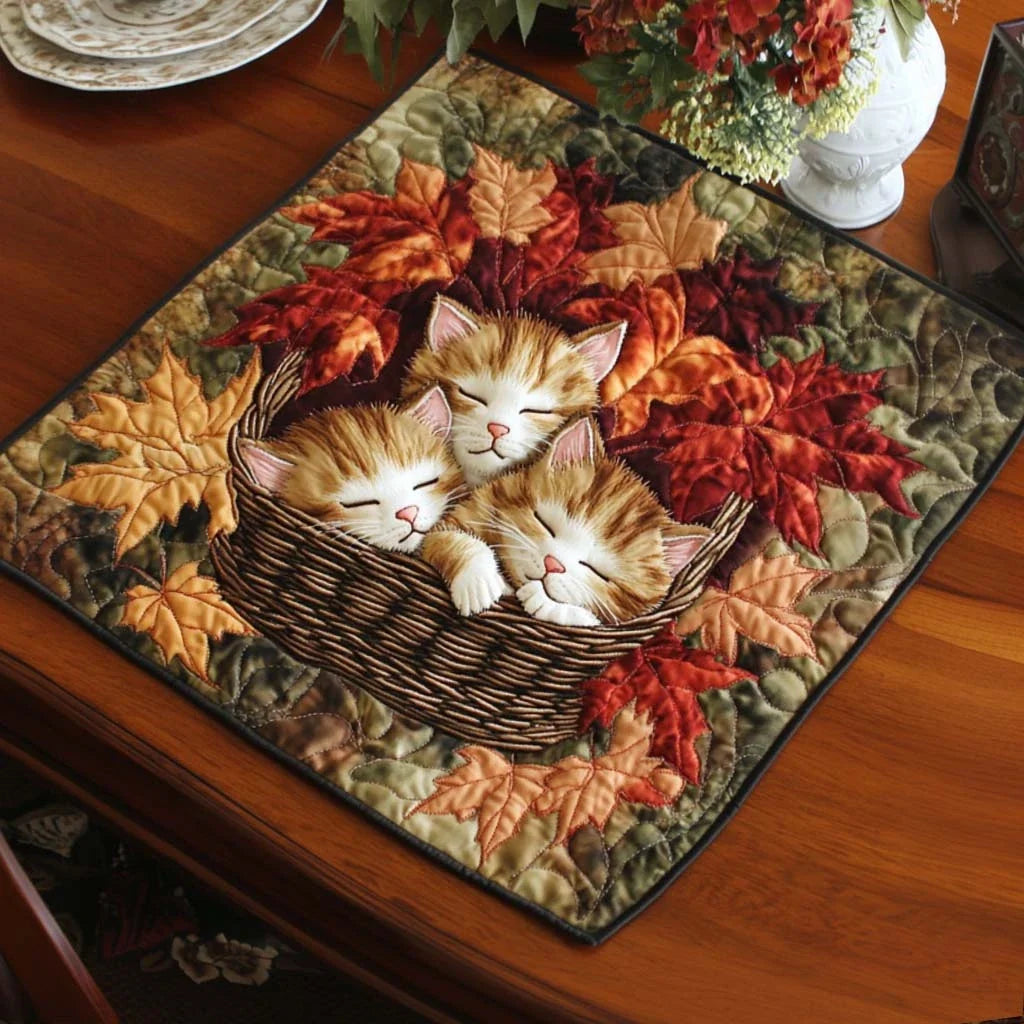 Cozy Kitty Quilted Table Topper
