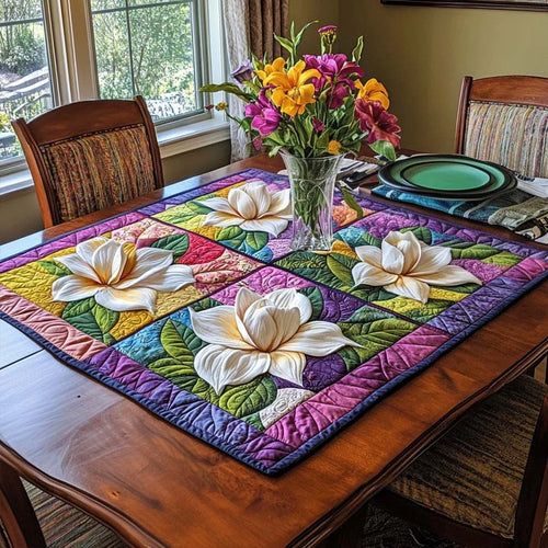 Cozy Magnolia Quilted Table Topper