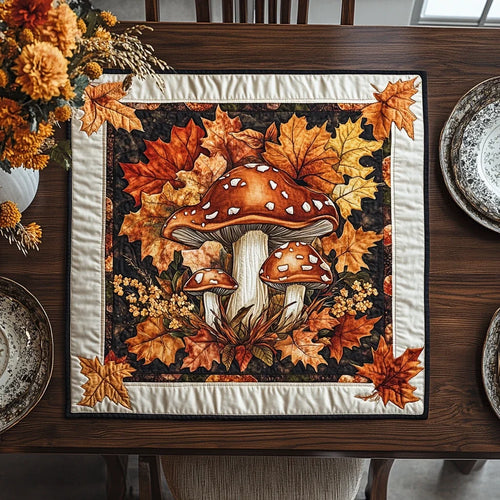 Cozy Mushroom Quilted Table Topper