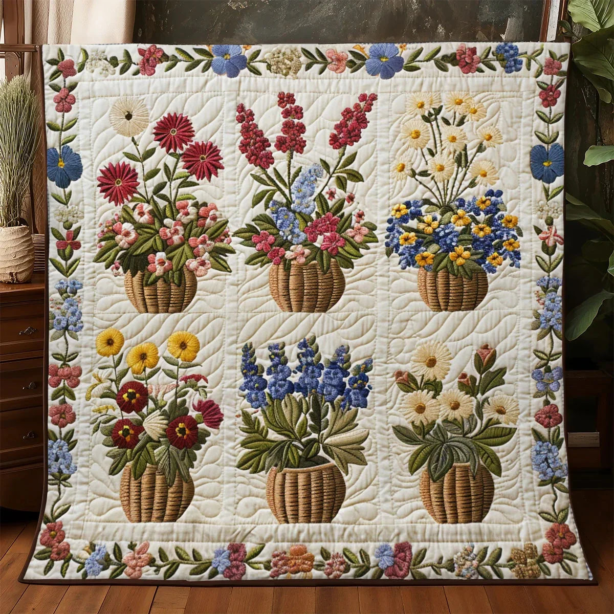 Cozy Patch Flower Quilt Blanket