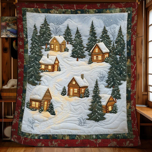 Cozy Path Village Quilt Blanket