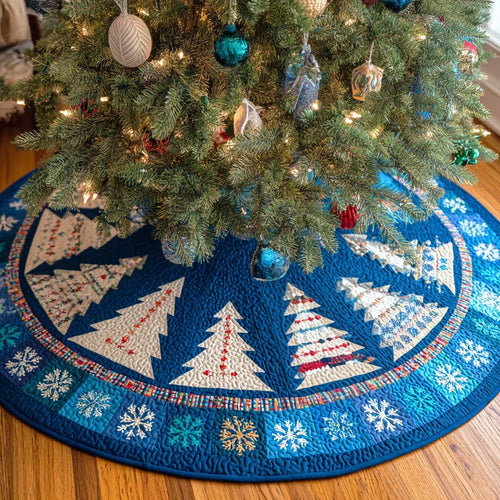 Cozy Pines Christmas Quilted Tree Skirt