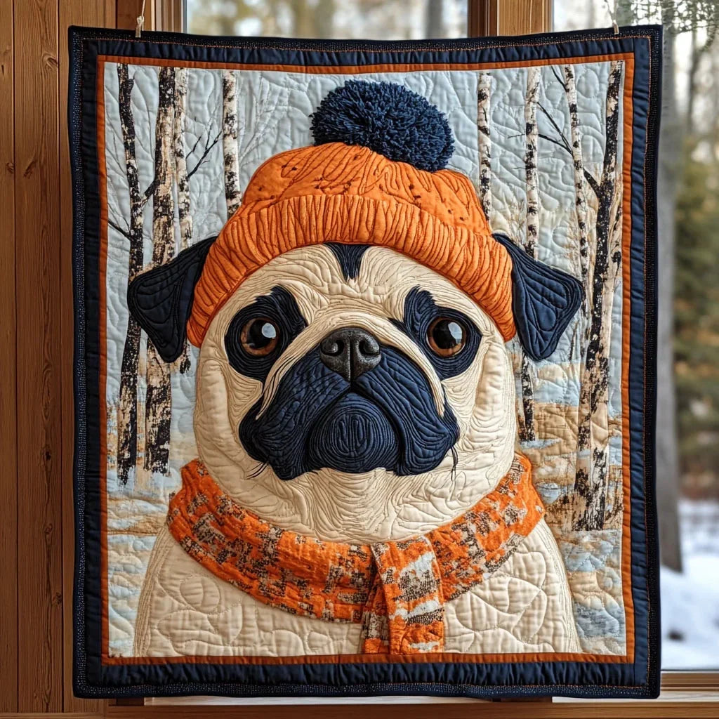 Cozy Pug Quilt Blanket