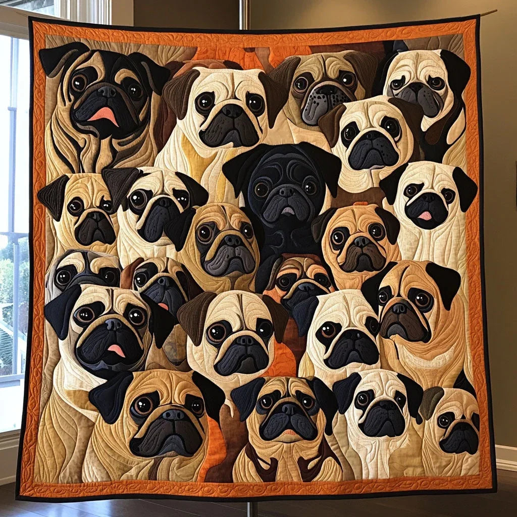 Cozy Pug Quilt Blanket