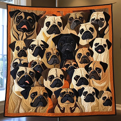 Cozy Pug Quilt Blanket