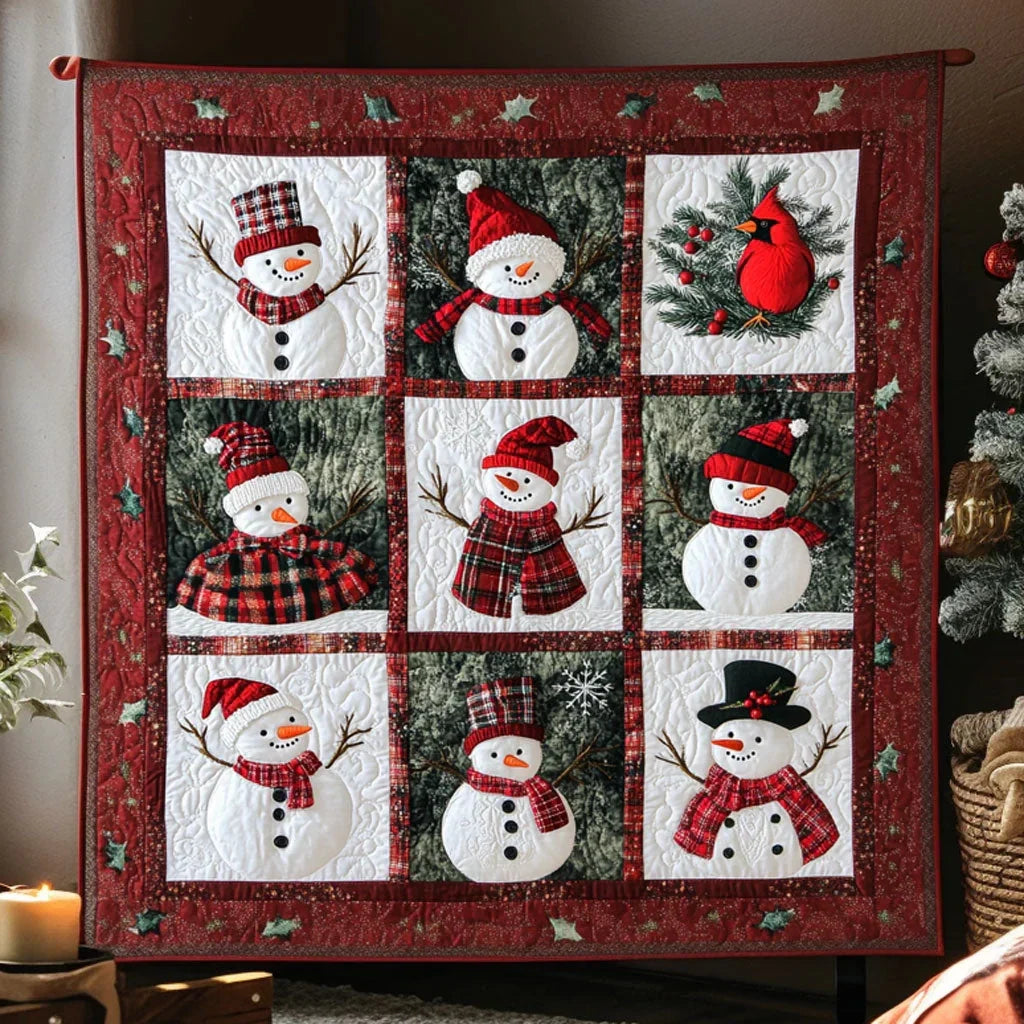 Cozy Snowman Quilt Blanket