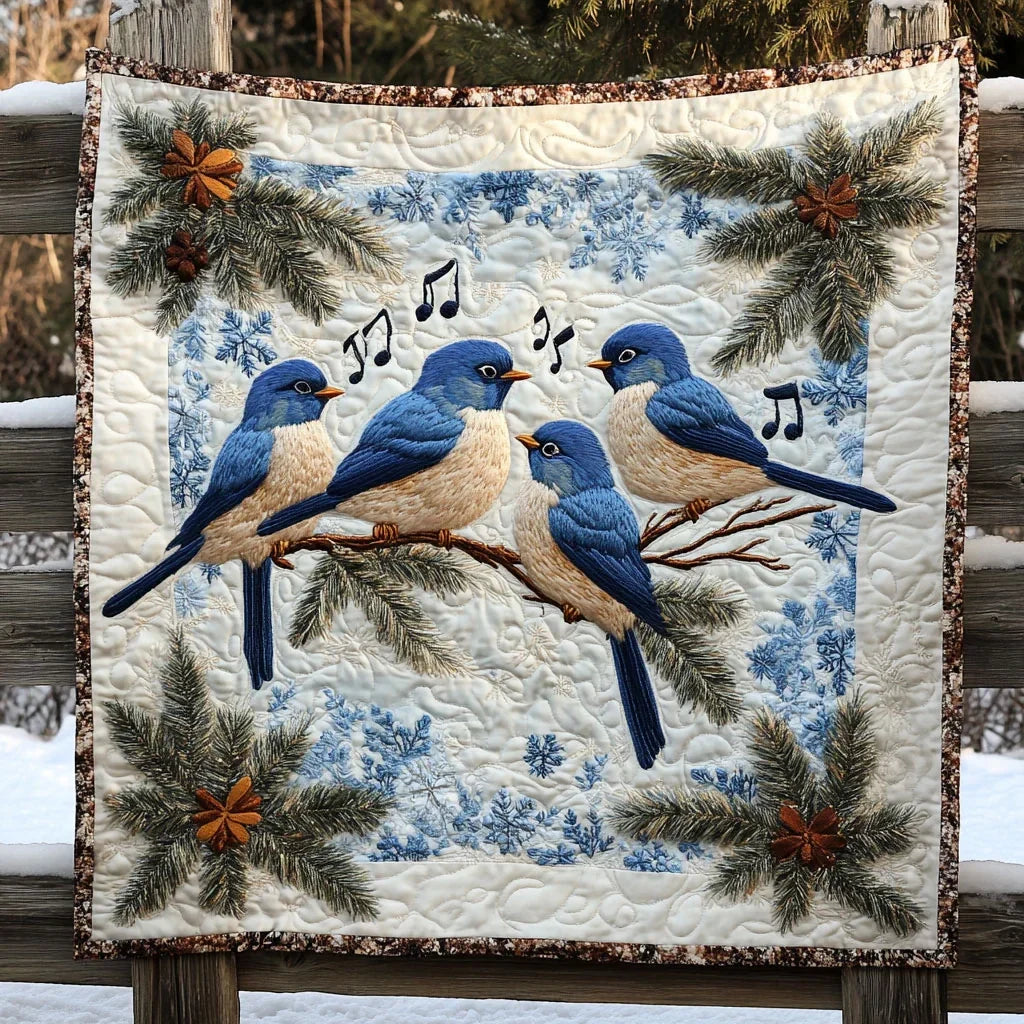 Cozy Song Bluebird Quilt Blanket