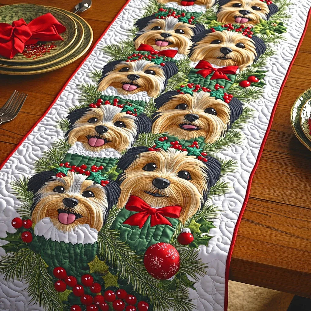 Cozy Terrier Quilted Table Runner