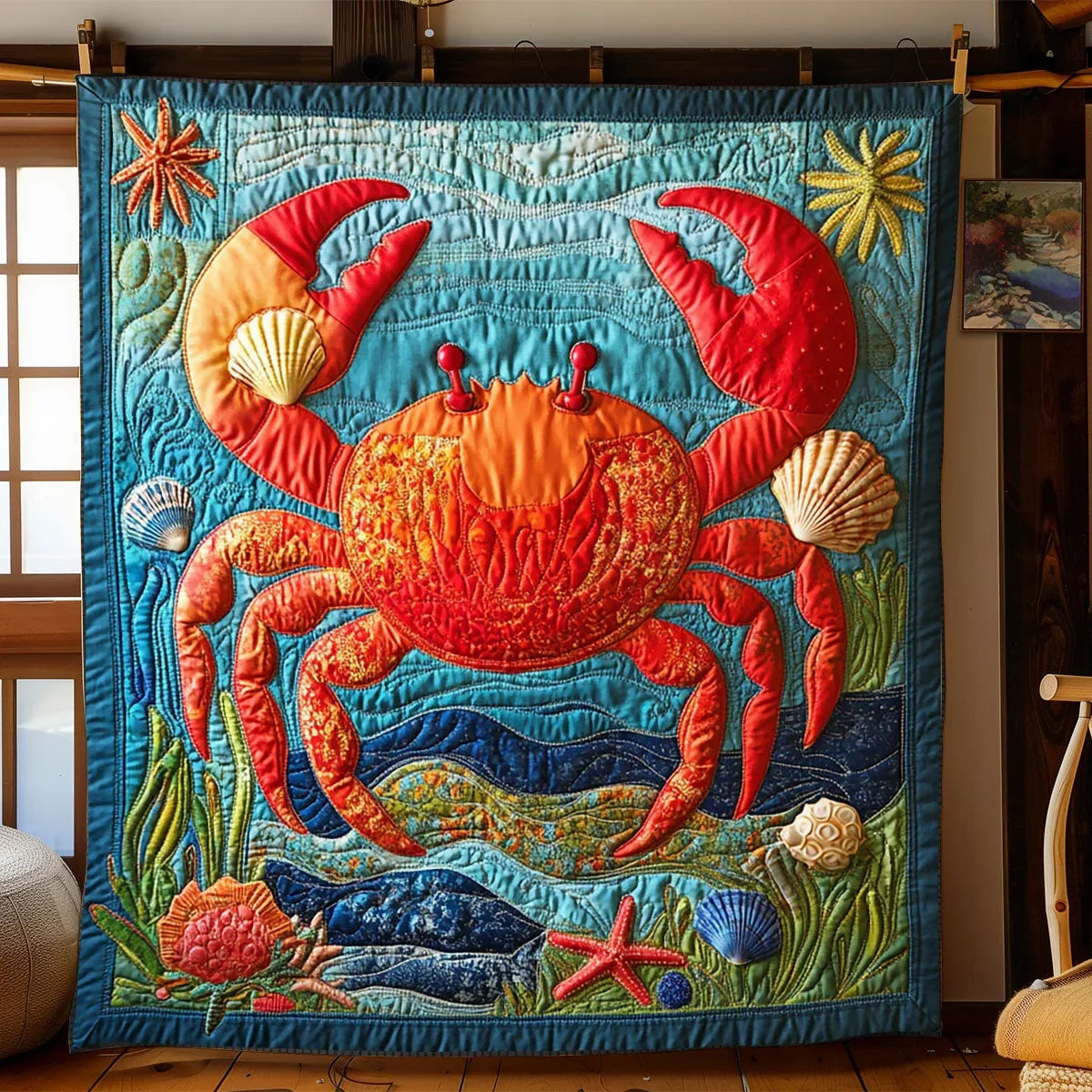 Crabby Coral Delight Quilt Blanket