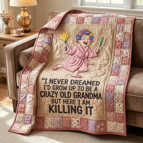 Crazy Old Grandma Quilt Blanket
