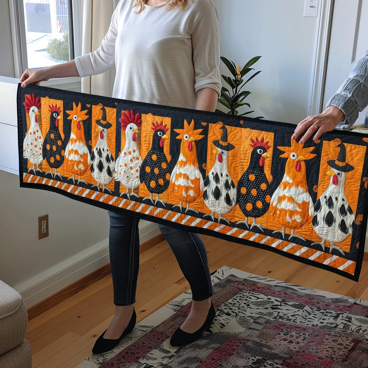 Creepy Coop Quilted Table Runner