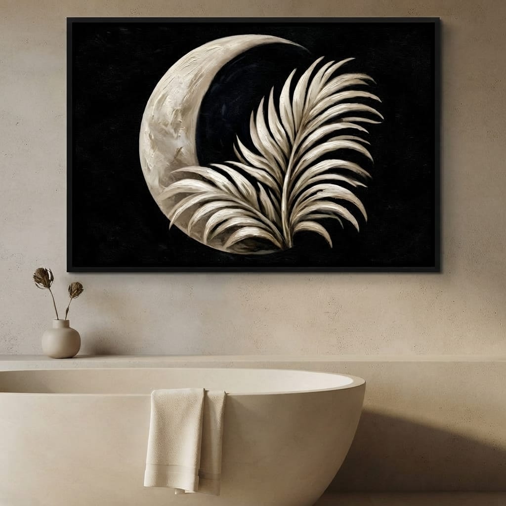 Crescent Shadow Over The Fallen Frond Canvas Wall Art