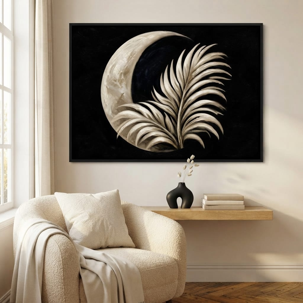 Crescent Shadow Over The Fallen Frond Canvas Wall Art