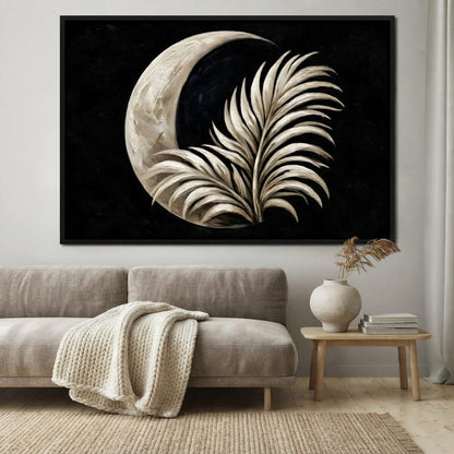 Crescent Shadow Over The Fallen Frond Canvas Wall Art