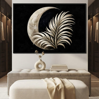 Crescent Shadow Over The Fallen Frond Canvas Wall Art