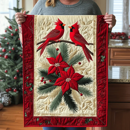 Crimson Beauty Quilted Table Runner