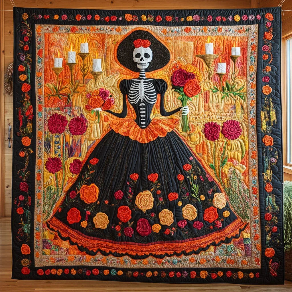 Crimson Catrina Quilt Blanket